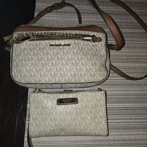 Michael Kors Brown and Cream Women's Bag Set